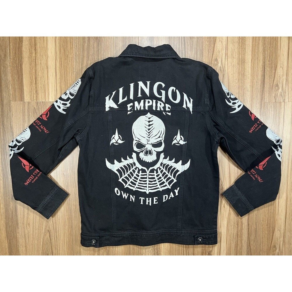 Star Trek Klingon Empire Bat'leth Own The Day Battle Cry Denim Jacket Small